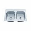 Buy 😍 PROFLO® Bealeton 32-15/16 x 21-15/16 in. 3-Hole Stainless Steel Double Bowl Drop-in Kitchen Sink 🧨