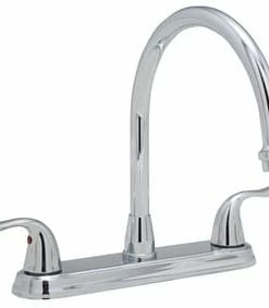 Outlet 🤩 PROFLO® Two Handle Kitchen Faucet with 3 Faucet Holes in Chrome 😀