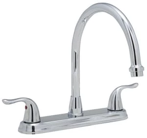 Outlet 🤩 PROFLO® Two Handle Kitchen Faucet with 3 Faucet Holes in Chrome 😀 1 Outlet 🤩 PROFLO® Two Handle Kitchen Faucet with 3 Faucet Holes in Chrome 😀