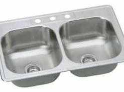 Outlet 🎁 PROFLO® Bealeton 33 x 22 in. 3-Hole Stainless Steel Double Bowl Drop-in Kitchen Sink 😉