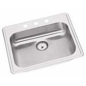 New 🎁 PROFLO® Bealeton 25 x 21-1/4 in. 3-Hole Stainless Steel Single Bowl Drop-in Kitchen Sink 🎉 1 New 🎁 PROFLO® Bealeton 25 x 21-1/4 in. 3-Hole Stainless Steel Single Bowl Drop-in Kitchen Sink 🎉