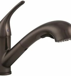 Hot Sale 🔔 PROFLO® Poulsen Series Single Handle Pull Out Kitchen Faucet with Two-Function Spray in Oil Rubbed Bronze 🛒