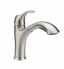 Coupon 🎉 PROFLO® Hallinan Single Handle Pull Out Kitchen Faucet with Two-Function Spray in Brushed Nickel 👏