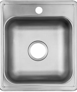 Discount 🌟 PROFLO® Bealeton 17 x 19 in. 1-Hole Stainless Steel Single Bowl Drop-in Kitchen Sink ✨