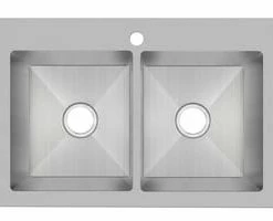 Top 10 🤩 PROFLO® Sault Series 33 x 22 in. 1-Hole Stainless Steel Double Bowl Dual Mount Kitchen Sink ⌛