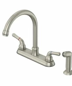 Outlet 💯 PROFLO® Kalada Two Handle Kitchen Faucet with Side Spray in Brushed Nickel ⌛