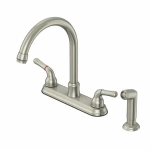 Outlet 💯 PROFLO® Kalada Two Handle Kitchen Faucet with Side Spray in Brushed Nickel ⌛ 1 Outlet 💯 PROFLO® Kalada Two Handle Kitchen Faucet with Side Spray in Brushed Nickel ⌛