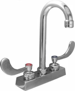 Outlet 🔥 PROFLO® Michael Berman 1.5 gpm 4 in. Centerset Two Handle Deck Mount Gooseneck Bar Faucet in Polished Chrome 😍