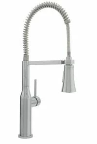 Flash Sale 😉 PROFLO® Basque Single Handle Pull Down Pre-Rinse Kitchen Faucet with Deck Plate Included in Chrome 😍