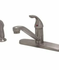 Best Pirce 🥰 PROFLO® Single Handle Kitchen Faucet with Side Spray and Deck Plate in Brushed Nickel ✨