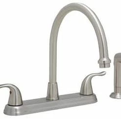 Best Sale 🔥 PROFLO® Two Handle Kitchen Faucet in PVD Brushed Nickel 😀