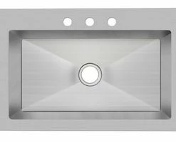 Hot Sale ✨ PROFLO® Sault Series 33 x 22 in. 3-Hole Stainless Steel Single Bowl Dual-Mount Kitchen Sink 🤩