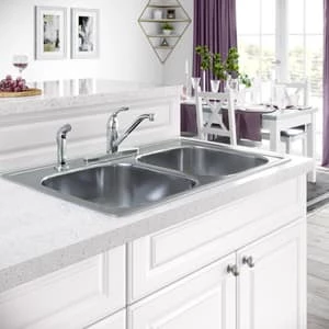 Best deal 🎉 PROFLO® Bealeton 33 x 22 in. 3-Hole Stainless Steel Double Bowl Drop-in Kitchen Sink with Sound Dampening ⌛ 2 Best deal 🎉 PROFLO® Bealeton 33 x 22 in. 3-Hole Stainless Steel Double Bowl Drop-in Kitchen Sink with Sound Dampening ⌛ - Image 2