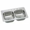 New ✔️ PROFLO® Bealeton 33 x 22 in. 4-Hole Stainless Steel Double Bowl Drop-in Kitchen Sink with Sound Dampening 👏